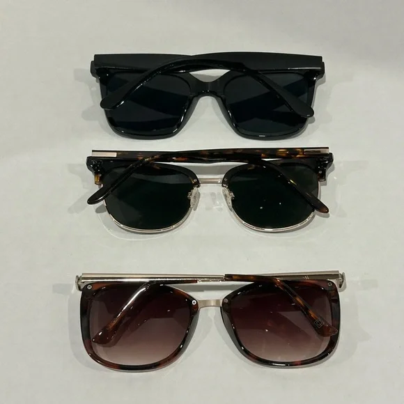 Lot of 3 Elegant FASHION Sunglasses Black and Tortoise/Sunglasses Trio - Picture 3 of 5